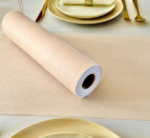 NATUARTE, Vlies Tischläufer Hell Rosa Pink, 25 Meter x 30 Zentimeter, Deko Tischband, Tischdekoration, Dekor Taufen Kommunionen Hochzeit Geburtstage, Tischläufer Rolle, Farbe Heller Pink