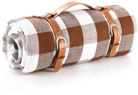 LIYUABU Picknickdecke 150 x 200cm,Braun Picknickdecke Wasserdicht,Tragbare Extra Große Stranddecke,Campingdecke Sanddichte Isoliert mit Tragegriff,Perfekt für Picknick/Outdoor/Camping/Beach/Park