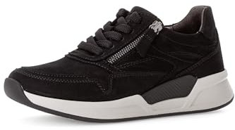 Gabor Damen Low-Top Sneaker, Frauen Halbschuhe,schnürschuhe,schnürer,Freizeit,straßenschuhe,Strassenschuhe,Sportschuhe,schwarz,40 EU / 6.5 UK