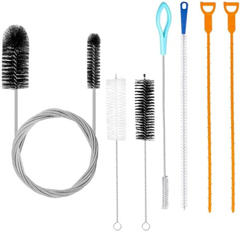 7 Piezas Desatascador Tuberias,Tuberías Limpieza Cepillo,Desatascador en Espiral Profesional para Desagües,Cocina,Baño
