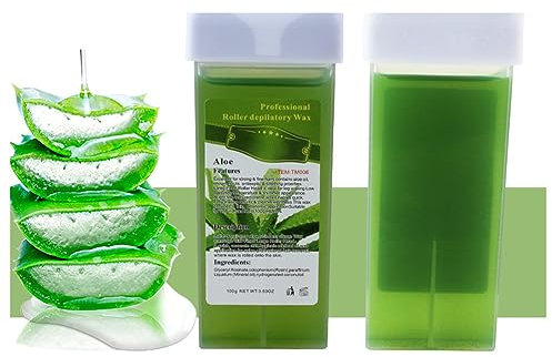 Wachskartusche Zum Aufrollen, 100 G Enthaarungswachskartusche, Haarentfernungscreme, Bienenwachs, Heißwachs Zum Aufrollen (Aloe Vera)