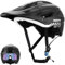 Favoto Fahrradhelm Mountainbike mit Schirm Leicht - Doppelte Technologie Inmould MTB Helm für Herren Damen Rennradhelm L(59-61cm) Schwarz Weiß