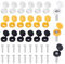 Mynoozi 36er Kennzeichen Schrauben Set, Universal 18 Abdeckkappen für Schrauben und 18 kennzeichenschrauben, Schrauben mit Abdeckkappe für Autoinnenräume, Nummernschilder, Möbel - Schwarz,Weiß,Gelb