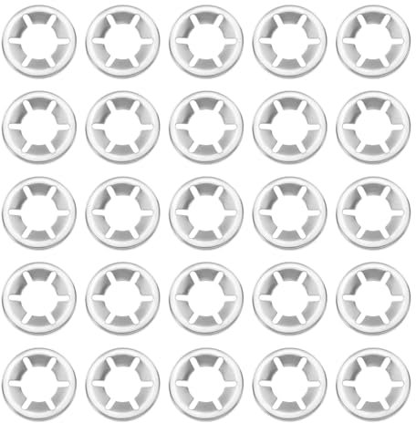 sourcing map M14 25Pcs Bearing Clamp Washer, 304 Stainless Steel Tooth locking Ring Washers Quick Speed Nut ing Fastener, Silver
