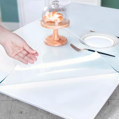 Schreibtischunterlage Transparent 40x50cm 50x60cm 60x80cm 80x100cm 100x120cm 120X120cm PVC Unterlage Bodenschutzmatte 1mm/1,5mm DickBürostuhl Unterlage Tischmatte für Büro und Zuhause(Transparent - 1