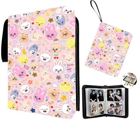 Stray Kids Photocard Binder 4-Fächer 100 Seiten Platz für 400 Karten SKZOO Album Photocard Binder Kpop Sammelalbum Stray Kids Merch