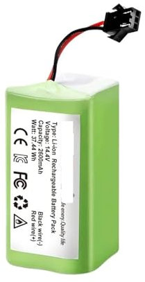14.4V 4000mAh Battery ，Compatible for Eufy， Compatible for RoboVac， 15C 15T 25C 30 30C 35C MAX G10 G15 G20 G30 ，Compatible for Hybrid Edge， Robot Vacuum Cleaner Accessories(4000mAh)