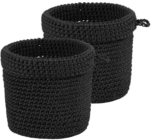 Wandkorb, 2 Stück Häkelkorb, Falten aufbewahrungskorb | 13cm x 14cm Für Küche, Badezimmer, Kinderzimmer, Arbeitszimmer