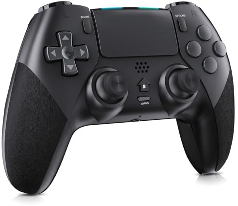 Holilo Manette Sans Fil pour PS-4, Manette Jeux Compatible avec P4/Pro/Slim, avec Dual Vibration, Capteur Gyroscopique à 6 Axes, Panneau Tactile Haute Précision-Noir