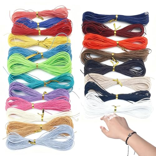 200 m de cordon élastique pour bracelets, 0,1 cm, 20 couleurs pour bracelets, bricolage, bracelets, chaînes, bijoux