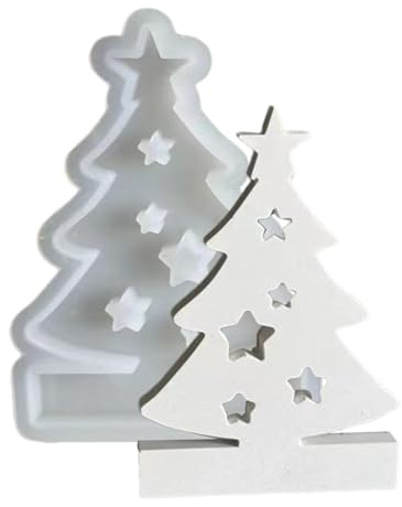 Harz-Weihnachtsbaum-Form, Weihnachtsbaum-Kerzenhalter, Zementornament-Formen, Gips-Silikonform, Bastelharz, Gießen, Beton, Ton, Kerzenständer