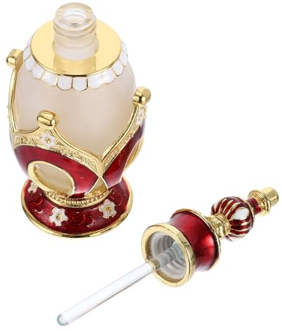 BESPORTBLE 25ml Vintage Parfümflasche Leer aus Glas mit Metallverschluss Orientalische Duftflasche Nachfüllbarer Duftbehälter für Ätherische Öle und Lotion Dekorative Glaskunst für