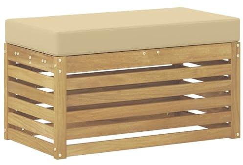vidaXL Outdoor Hocker Bank Massivholz Akazie Weiß