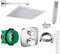 vanvilla Duschset mit Unterputz Armatur Hansgrohe Ecostat E Thermostat und vanvilla Regenduschkopf eckig, Dusch-SET HG13 poliert