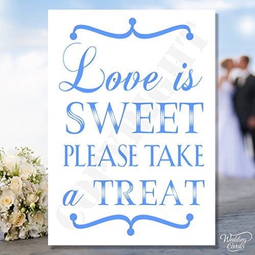 Personalised Love is sweet please take a treat Sweet Candy Buffet Sign Card A4