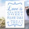 Personalised Love is sweet please take a treat Sweet Candy Buffet Sign Card A4