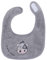 Minky Mooh Baby Lätzchen aus weicher Frottee Bio Baumwolle für Mädchen und Jungen, super weich und saugfähig, Oeko-Tex 100 und GOTS zertifiziert, 25x20 cm, grau