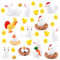 TUPARKA 40Pcs Tiere Miniaturfiguren, Osterkaninchen Miniaturfiguren, Hühnerfiguren, Hahn, Henne, Ei, Hühnernest Ornamente für Fairy Garden Cake Cupcake Toppers Osterfeierdekoration