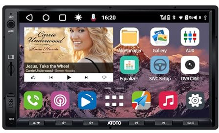 ATOTO S8 Standard Doppel-DIN Armaturenbrett Einbau Videogerät, USB Tethering, Dual Bluetooth, HD Rückansicht mit LRV, Android Auto & Kabelloses CarPlay, IPS-Anzeige, 7 Zoll, SCVC und mehr
