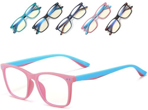 Musivon Gafas Luz Azul Niños de 3 a 12 Años Gafas Para Computadora Protección Ocular Para Infantiles Niños y Niñas