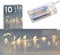 Cepewa Mikro Draht Lichterkette Stern warmweiß silber Batterie Deko Beleuchtung Weihnachten (1 x 10 LED Stern Mikro-Draht Lichterkette)