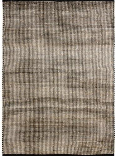 The Deco Factory Jute Coton – gewebter Teppich aus Jute und Baumwolle, Schwarz und Natur, 120 x 170 cm