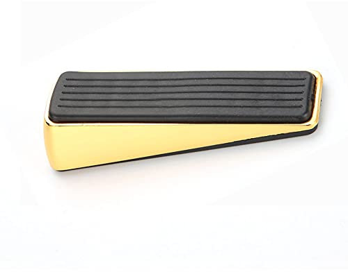 Door Stopper Wedge, 1 PCS Heavy Duty Door Rubber Stopper Zinc Alloy Metal Wedge Non Slip Hardware Doorstops for House, Room, Shop, Indoor Door (Brushed Gold)