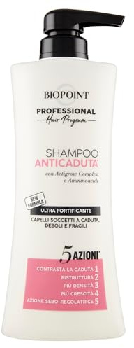 Biopoint Professional Hair Program - Shampoo Anticaduta Fortificante, Arricchito con Actigrow Complex e Amminoacidi, Dona Capelli Forti e Setosi, Senza appesantire, 400ml