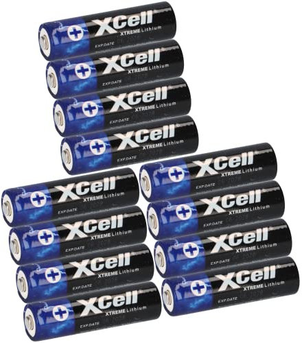 12x Xtreme Lithium Batterie AA Mignon FR6 L91 XCell hohe Kapazität | extrem leich | ca. 700% mehr Power