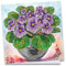 Ideen mit Herz Diamond-Painting-Grußkarte | Strass-Edition | 16 x 16 cm | 370 g/m² | inkl. Steine, Umschlag & Werkzeug (Veilchen in Vase)