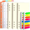 LEOBRO A6 Ringbuch Nachfüllpapier Blanko, 135 Blätter, mit Register, 320 Stück Haftstreifen, 2 PCS Binder Taschen, A6 Refill Paper für Personal Organizer, Loseblatt Notizbuch