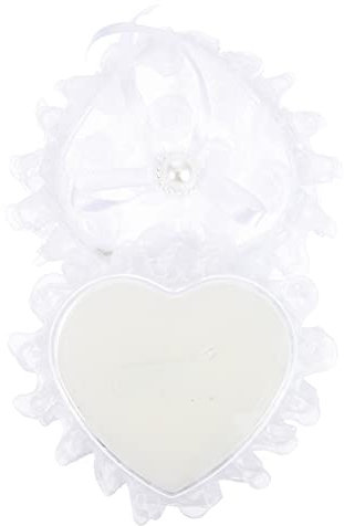 Abaodam Schmuckständer Herzring Inhaber Kissen Ehering Ring Kissen Spitze Perle Herz Ring Kissen Halter Kiste Verlobungsring Fall Für Zeremonie Engagement Zubeh?r Stil 2 Schmuckhalter