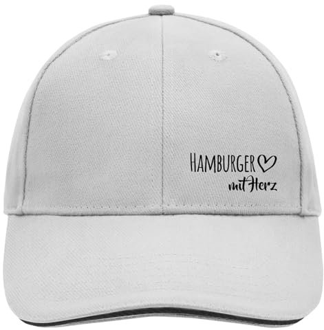 Huuraa Baseball Cap Hamburger mit Herz Geschenk Dark Grey/White Hamburger Geschenkidee