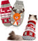 HYLYUN 2 Stück Weihnachts Katze Hunde Pullover, Klein Hundepullover Mit Schneeflocken Rentier-Motiv, Wintermantel Warmhalten Kostüm für Kleine Hunde