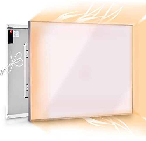 Coldfighting 350w Far Infrared Electric Panel Heater, Fits Under Desk/Wall Mounted/Ceiling Mounted, Eco Energy Efficient, White Standard Electric Radiators Frost, Safety Overheating Protection