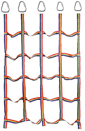 Climbing Wall for Kids Indoor, Climbing Cargo Net Polyester Rope Ladder, Training Climbing Net for Outdoor Treehouse (57 * 72.8in)