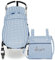 Conjunto de Saco Silla de paseo Universal + Bolso Panera Personalizada – Conjunto Saco Universal + Talega o bolsa para carrito bordada con nombre – Vichy Azul empolvado – Nenel
