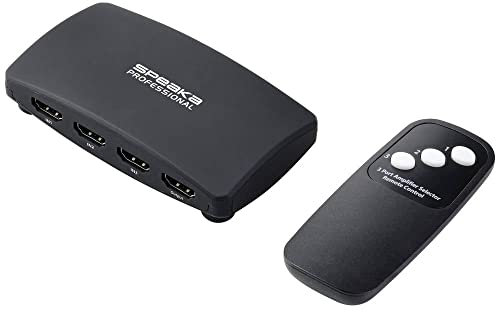 Speaka Professional SP-HDS-200 3 Port HDMI-Switch mit Fernbedienung UHD 8K @ 60 Hz, UHD 4K @ 120Hz