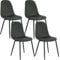 Lestarain Esszimmerstühle 4er Set, für Schlafzimmer Küche Wohnzimmer, ergonomisches Design, Küchenstühle mit Samtbezug, Metallbeinen, Dunkelgrau