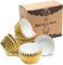 Mini Muffins Papierförmchen,400 Stück,Muffinförmchen Papier aus Folie,Antihaftbeschichtet,Muffinform Papier für Weihnachtsdekorationen & Party,Minigröße Golden