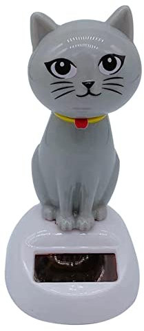 Solarbetriebene Tanzende Katze, Solarbetriebener Schwingender Katze, Solar Tanzende Katze Wackelfigur Spielzeug für Auto Armaturenbrett Haus Büro Schreibtisch Dekoration, Geschenk für Fahrer Kinder