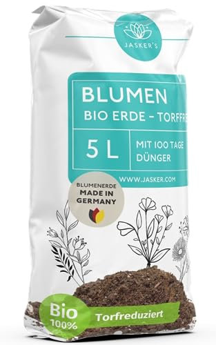 Bio Blumenerde torffrei 5 L - 100% nachhaltige Erde torffrei - Torffreie Pflanzenerde für Zimmerpflanzen mit Dünger - Universalerde torffrei - Blumenerde ohne Torf