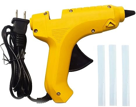 Pistola Colla a Caldo 11mm, Pistola Incollatrice 60W 220V, Con Interruttore On/Off, 2 Pezzi di Colle Trasparante da 10cm Incluso