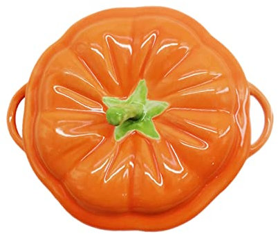 Didiseaon 1 Pc Réservoir De Stockage Récipients Avec Couvercles Pot De Noix Bocaux En Verre Vintage Bol De Citrouille En Porcelaine Sucrier Citrouille Céramique Stand De Bonbons Des Bonbons