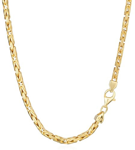 NKlaus 45cm Königskette 925 Silber Gelbgold Vergoldet elegante Halskette Breite: 3,1mm Collier 24,36g schwer 15110
