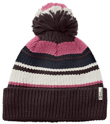 Jack Wolfskin Unisex Kinder Pompom Kids Beanie-Mütze, Boysenberry, Einheitsgröße EU