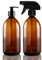 Fam Organic 500ml Amber Glass Soap Dispenser and Trigger Spray Refillable Bottle Combo Set with Black Pump (Amber 500ml - 1 Soap Dispenser + 1 Trigger Spray)