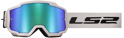LS2 MX Brille Charger White With H-V, Mirror Green Linse