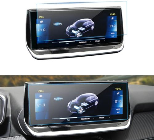 KOLOME Film de protection d'écran de navigation compatible avec GPS 208 2008 E208 E2008 E2008 2020 2021 2022 en verre trempé 10 pouces 9H anti-rayures