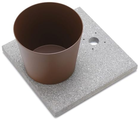 Base con Vaschetta per Fontane con Ghiera Piccola 40x40x5 cm in Cemento Belfer 42/BSE/4 Ruggine
